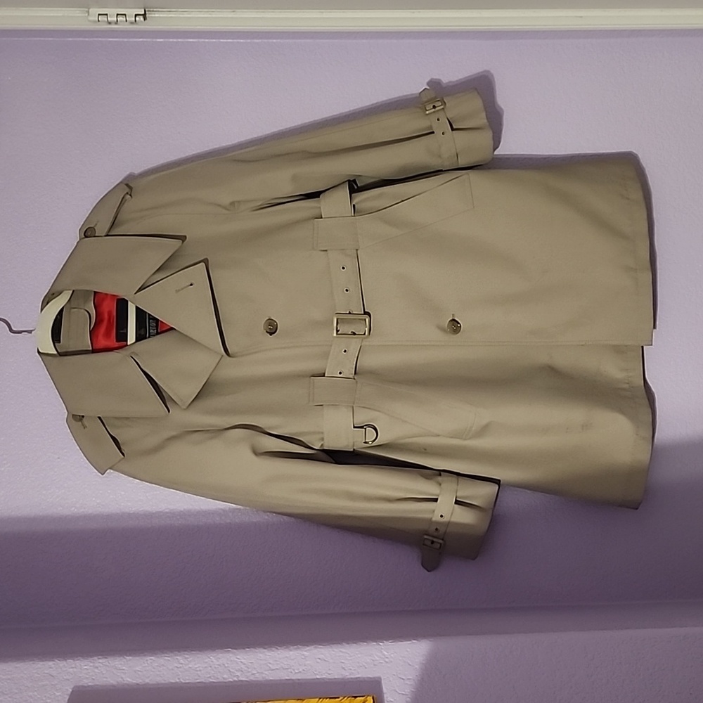 Harbor Master Trench Coat With Removable Red Wool Liner